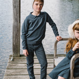 Knit Polo-Slate