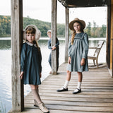 Crochet Collar Dress-Slate