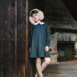 Crochet Collar Dress-Slate