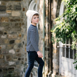 Striped Tee-Navy/Cream