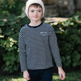 Striped Tee-Navy/Cream