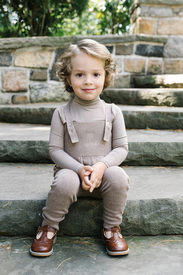 Knit Toddler Overalls Set