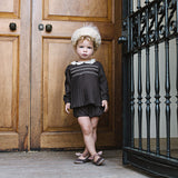 Pleated Girls Set-Misty Oat Heather