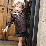 Pleated Girls Set-Misty Oat Heather