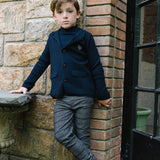 Crest Knit Blazer-Navy