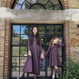 Embroidered Maxi Mockneck Set-Vintage Purple