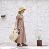 SWISS DOT MAXI DRESS SHORT SLEEVE