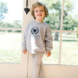 Fan Club Boys Sweatshirt Set Big Logo-Light Gray Heather