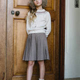 Knife Pleated Skirt-Misty Oat Heather