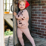 Cherry Patch Sweatshirt Set-Bud Pink