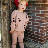 Cherry Patch Sweatshirt Set-Bud Pink