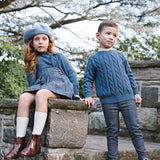 Grandpa Cardigan-Vintage Blue Heather