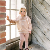Varsity Crest Girls Sweatshirt Set-Bud Pink