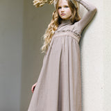 Embroidered Maxi Mockneck Set-Misty Oat