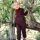 Rugged Threads Bubble Suspender Pants-Burgundy Denim