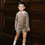 Velvet Shorts-Misty Oat