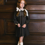 Pleated Dress-Misty Oat Heather