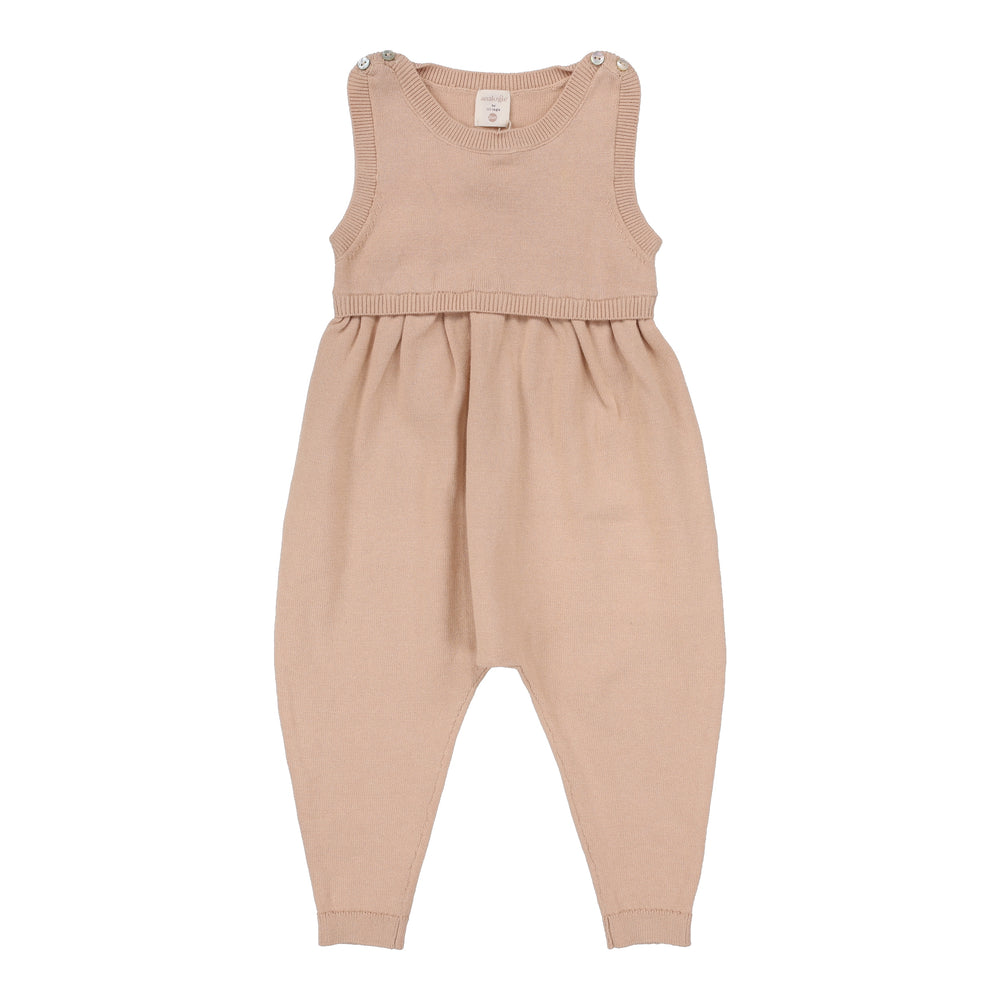 Knit Overalls-Dusty Pink