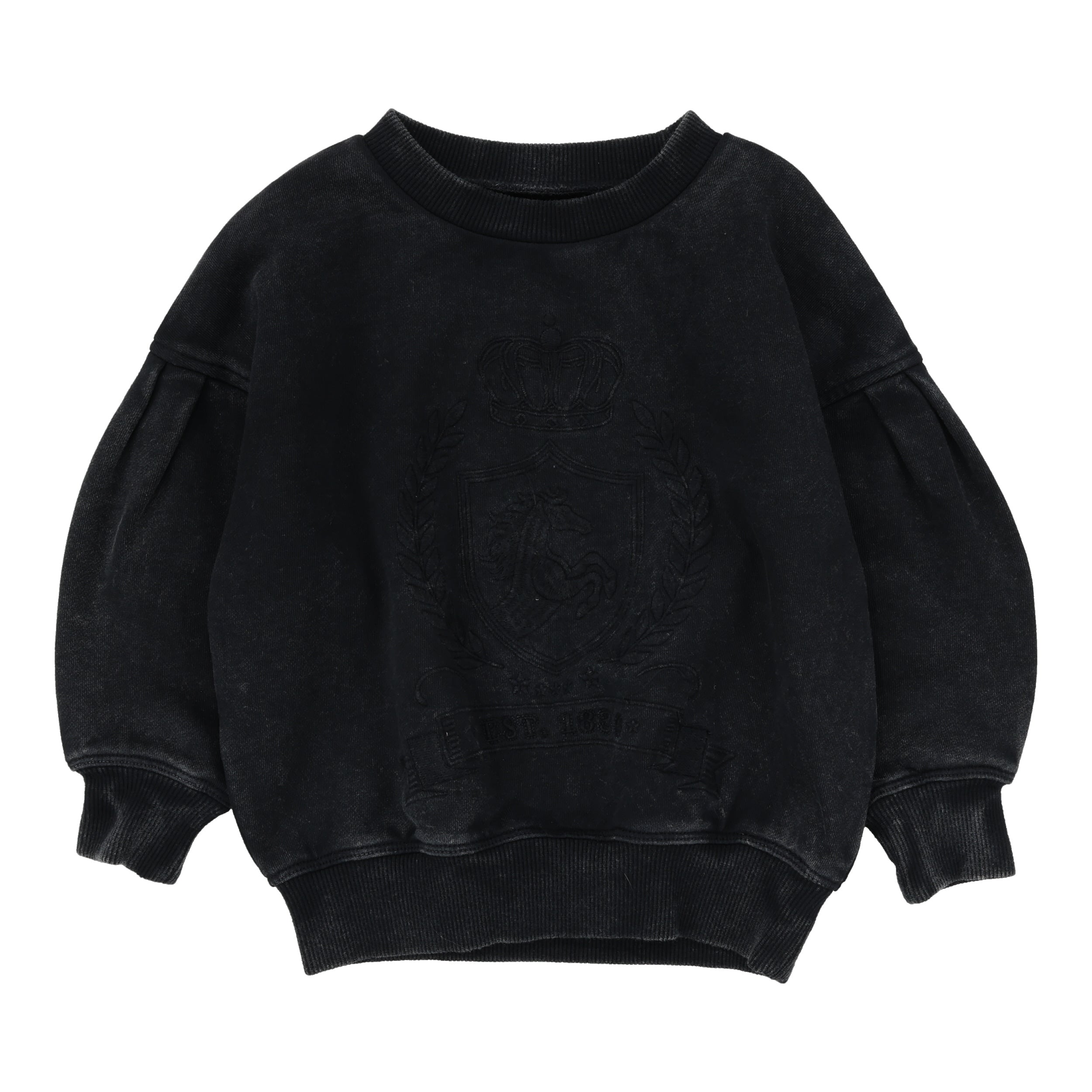 Emblem Sweatshirt-Black Wash