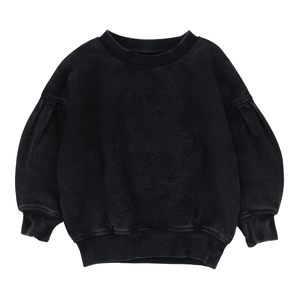 Emblem Sweatshirt-Black Wash