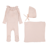 Fine Pointelle Collar Layette Set - Petal Ruffle