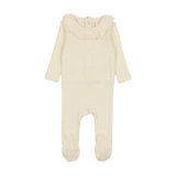Fine Pointelle Ruffle Collar Footie