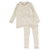 Fine Pointelle Collar Set - Cream Peter Pan