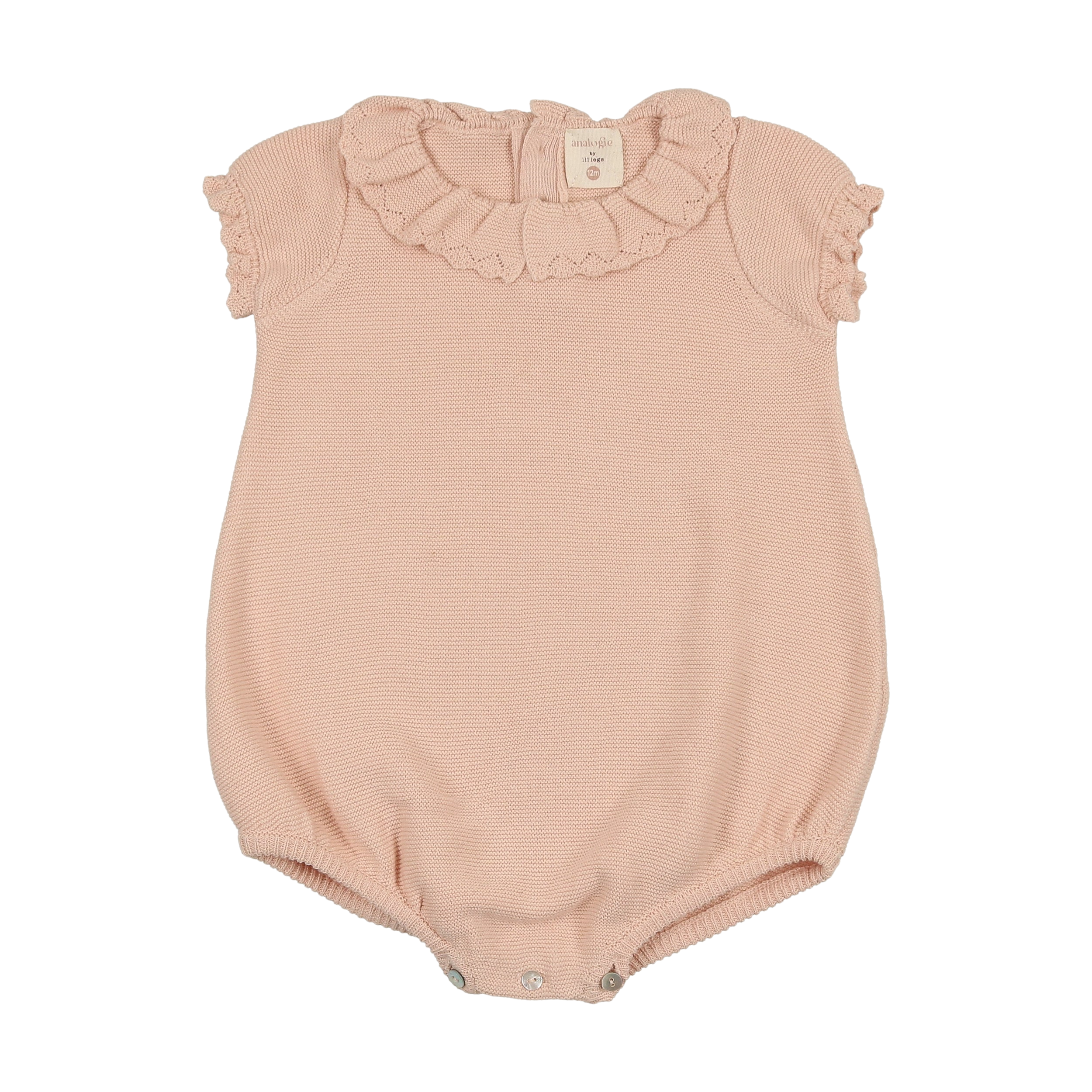 Knit Collar Ruffle Romper