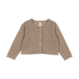 Knit Pointelle Cardigan - Taupe