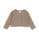 Knit Pointelle Cardigan - Taupe