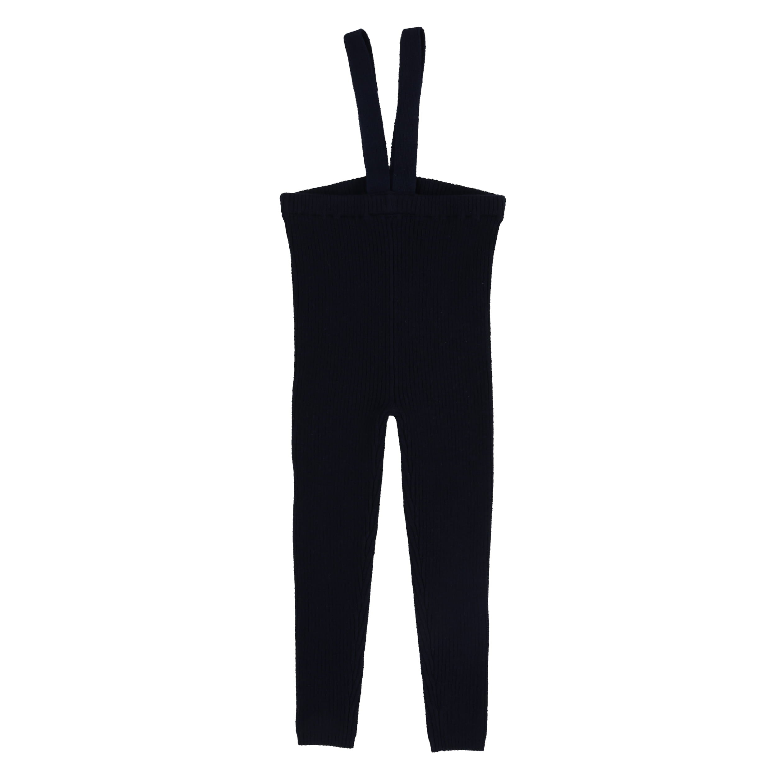 Knit Suspender Leggings - Navy