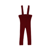 Knit Suspender Leggings - Deep Red