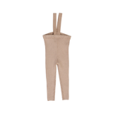 Knit Long Suspender Leggings-Dusty Pink