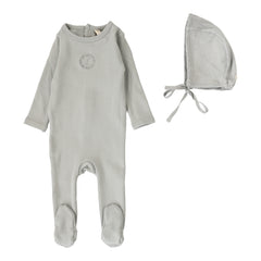 Cotton Footie Set - Dusty Blue