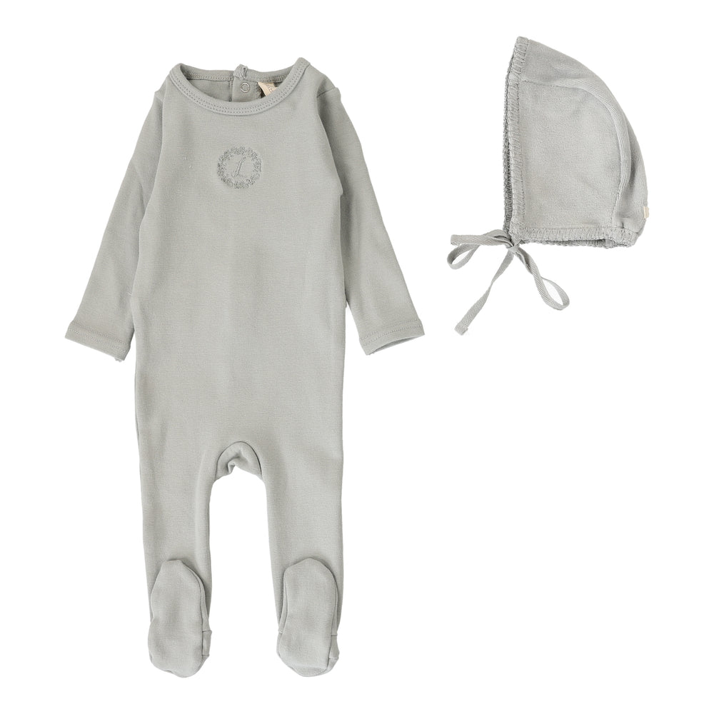 Cotton Footie Set - Dusty Blue