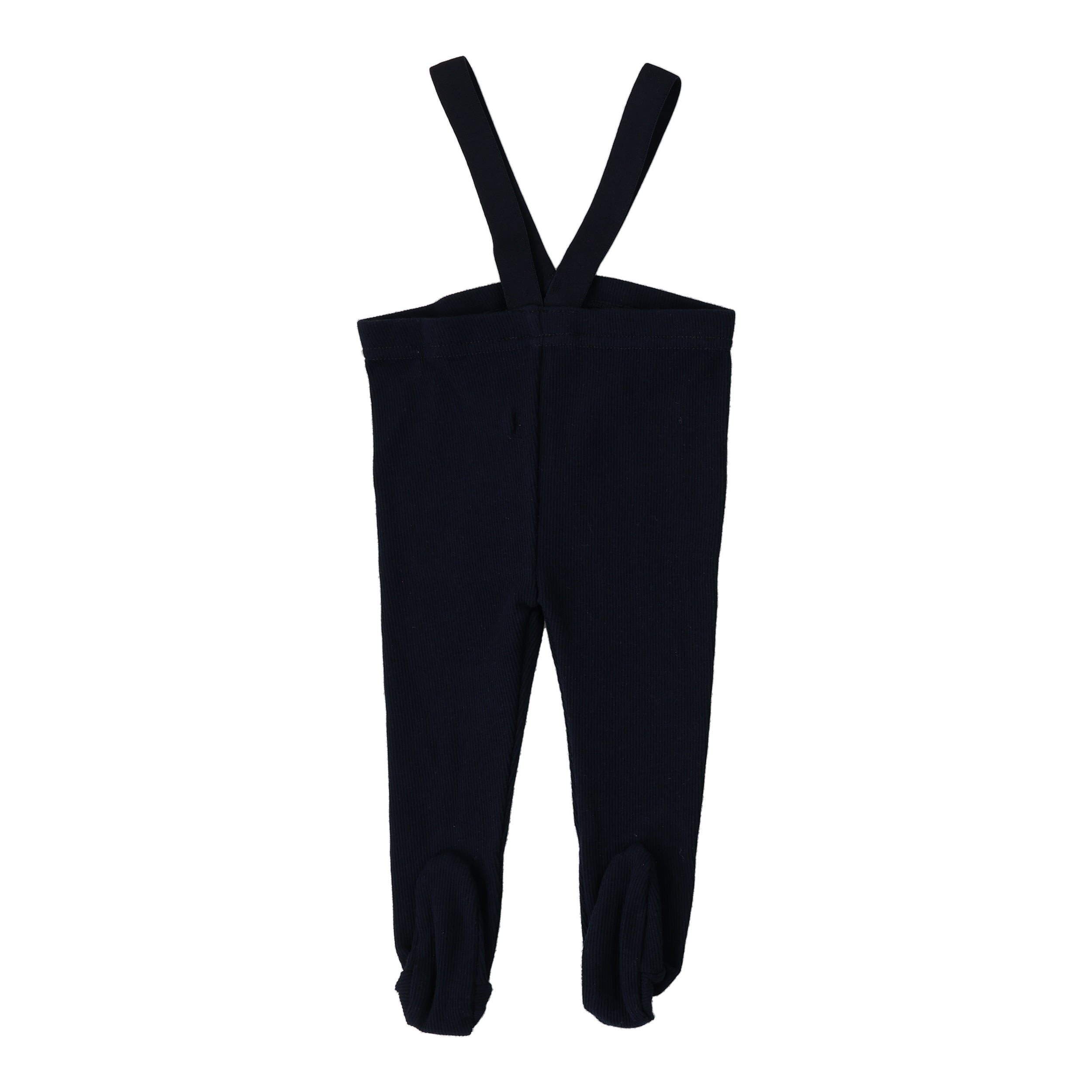 Footed Suspender Leggings - Navy