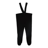 Footed Suspender Leggings- Black