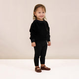 Girls Velour Sweatshirt Set-Black