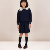 Embroidered Cherry Sweatshirt-Navy