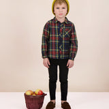 Plaid Boys Shirt-Navy Plaid