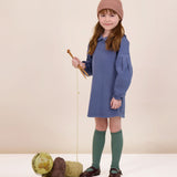 Wash Sweatshirt Dress-Blue Wash