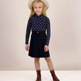 Corduroy Skirt-Navy