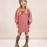 Sherpa Tulip Dress-Mineral Red