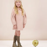 Wash Sweatshirt Dress-Dusty Pink