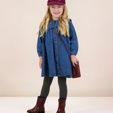 Pleated Sailor Dress-Navy Denim