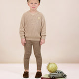 Knit V-Neck Sweater-Oat