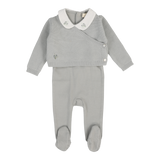 Knit Wrap Sleeveless Footie Set