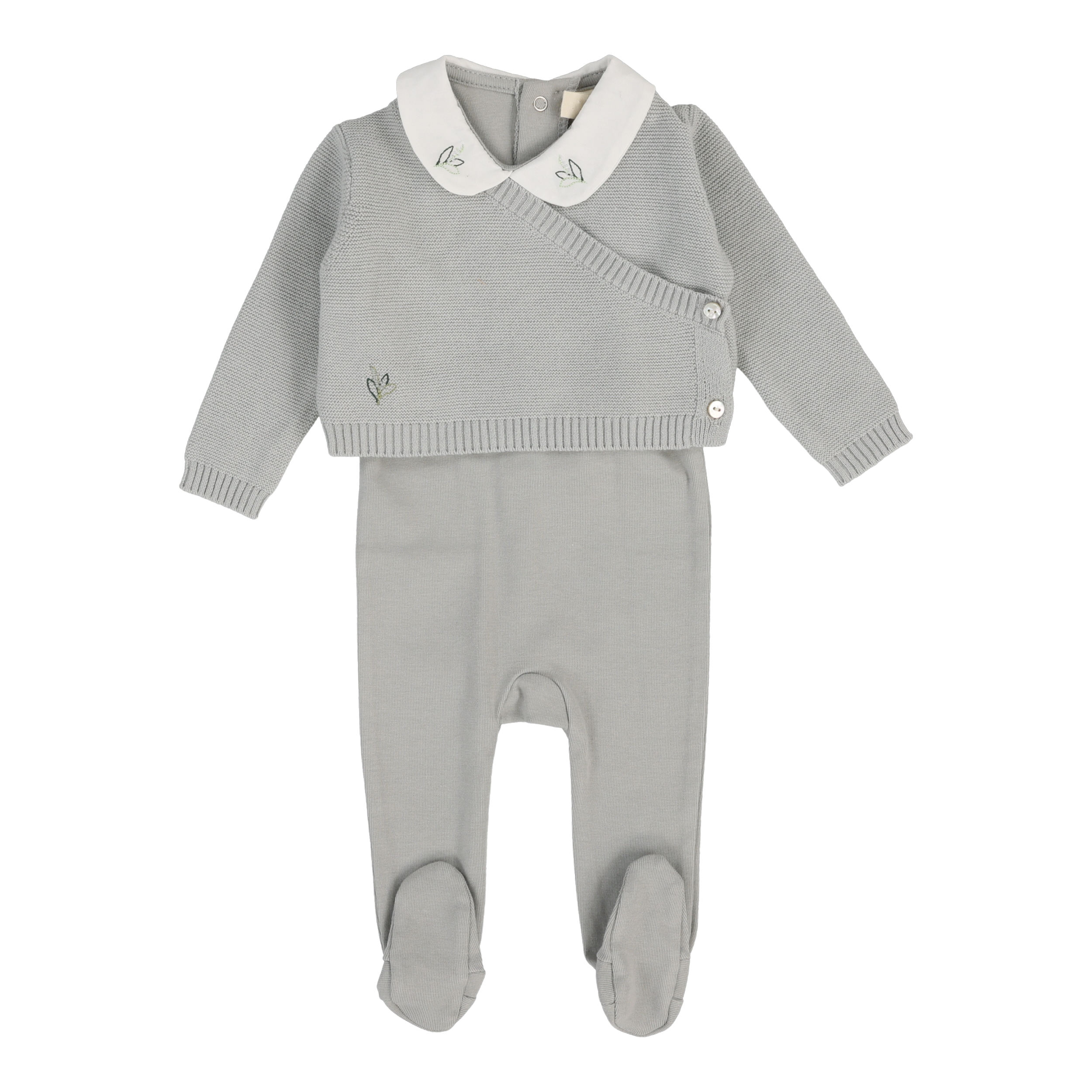 Knit Wrap Sleeveless Footie Set