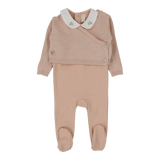 Knit Wrap Sleeveless Footie Set