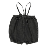 Bubble Suspender Shorts - Black Wash
